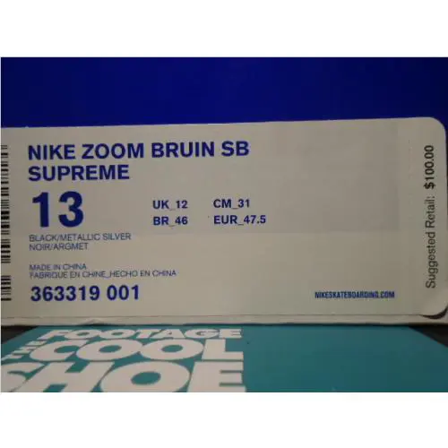 Nike shoes - Nike Zoom Bruin SB Supreme - 363319-001 - Black 9