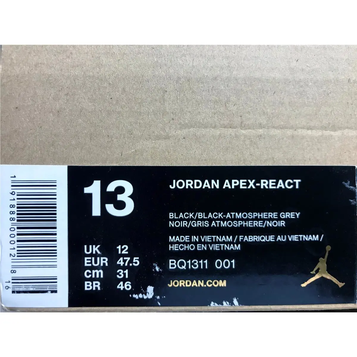 Nike shoes - Jordan React - React - BQ1311-001 - Black (UPC: 191888000128) 3
