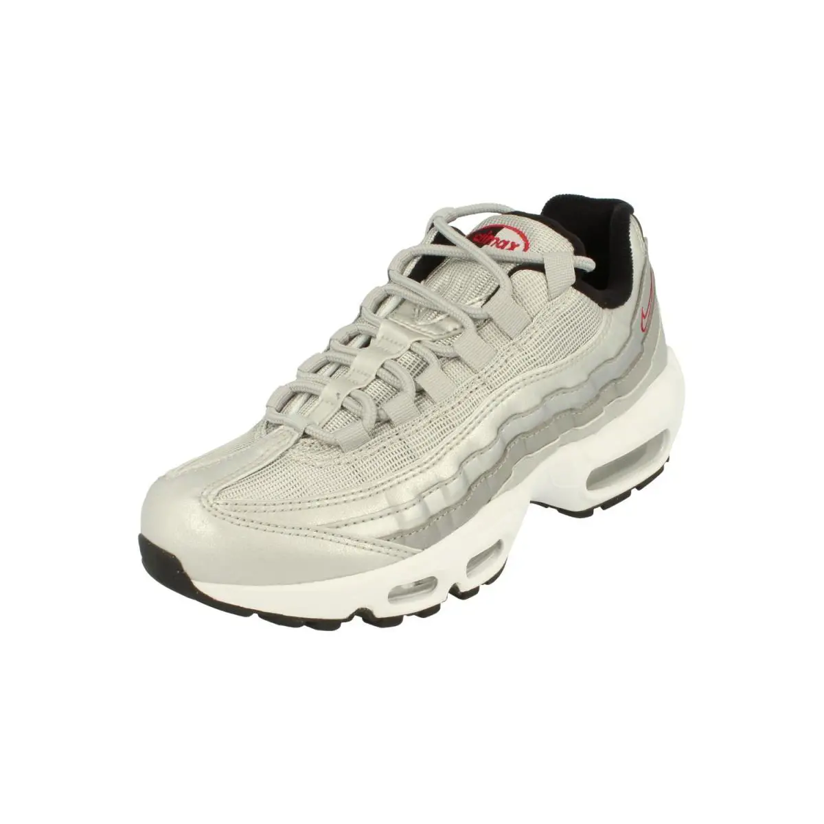 Sz 5 - Women`s Nike Air Max 95 QS 814914 002 Metallic Silver/varsity Red - Multicolor