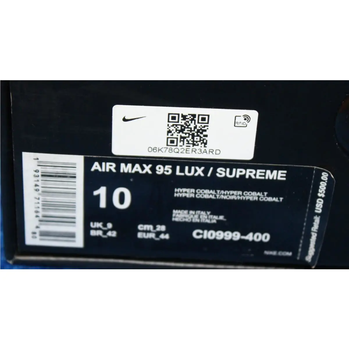 Nike shoes - Nike Air Max 95 - Air Max - CI0999-400 - Blue, Manufacturer: Hyper Cobalt/Hyper Cobalt-Black 12