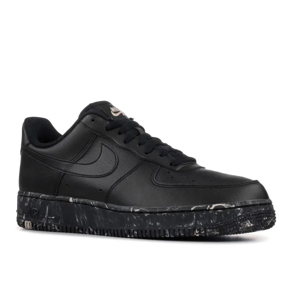 Nike Men`s Black Acid Wash Air Force 1 Low Print AR1951-001 8 Nwob - Black/Particle Beige-001