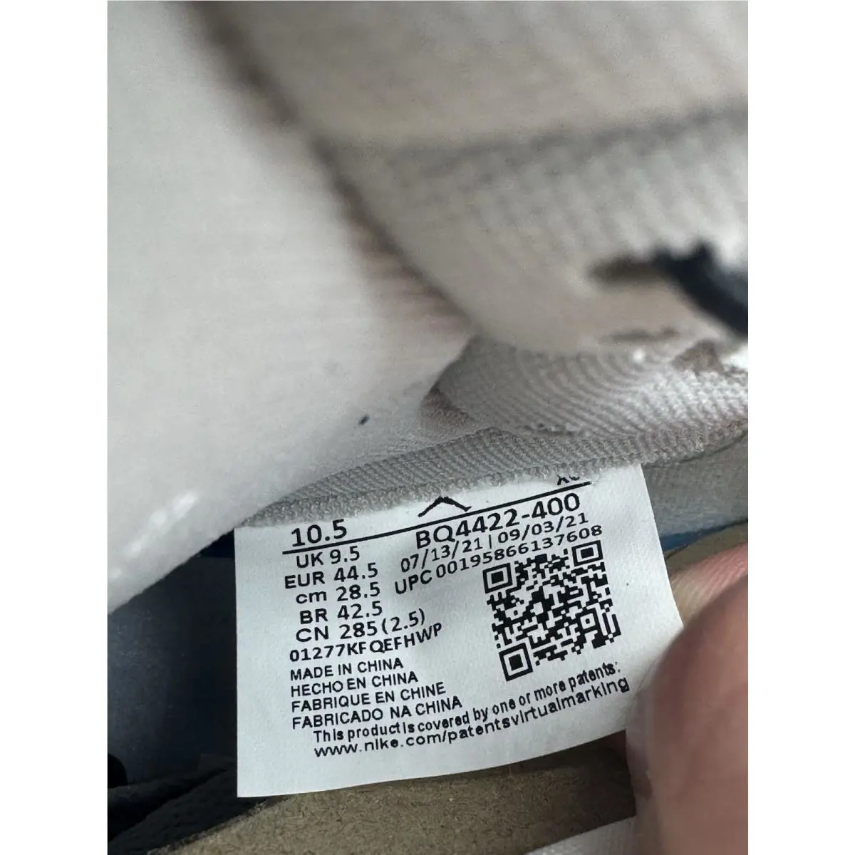 Nike shoes - Air Jordan 1 - Air - BQ4422-400 - Blue, Manufacturer: College Navy/Summit White/Tech Grey (UPC: 0195866137608) 6