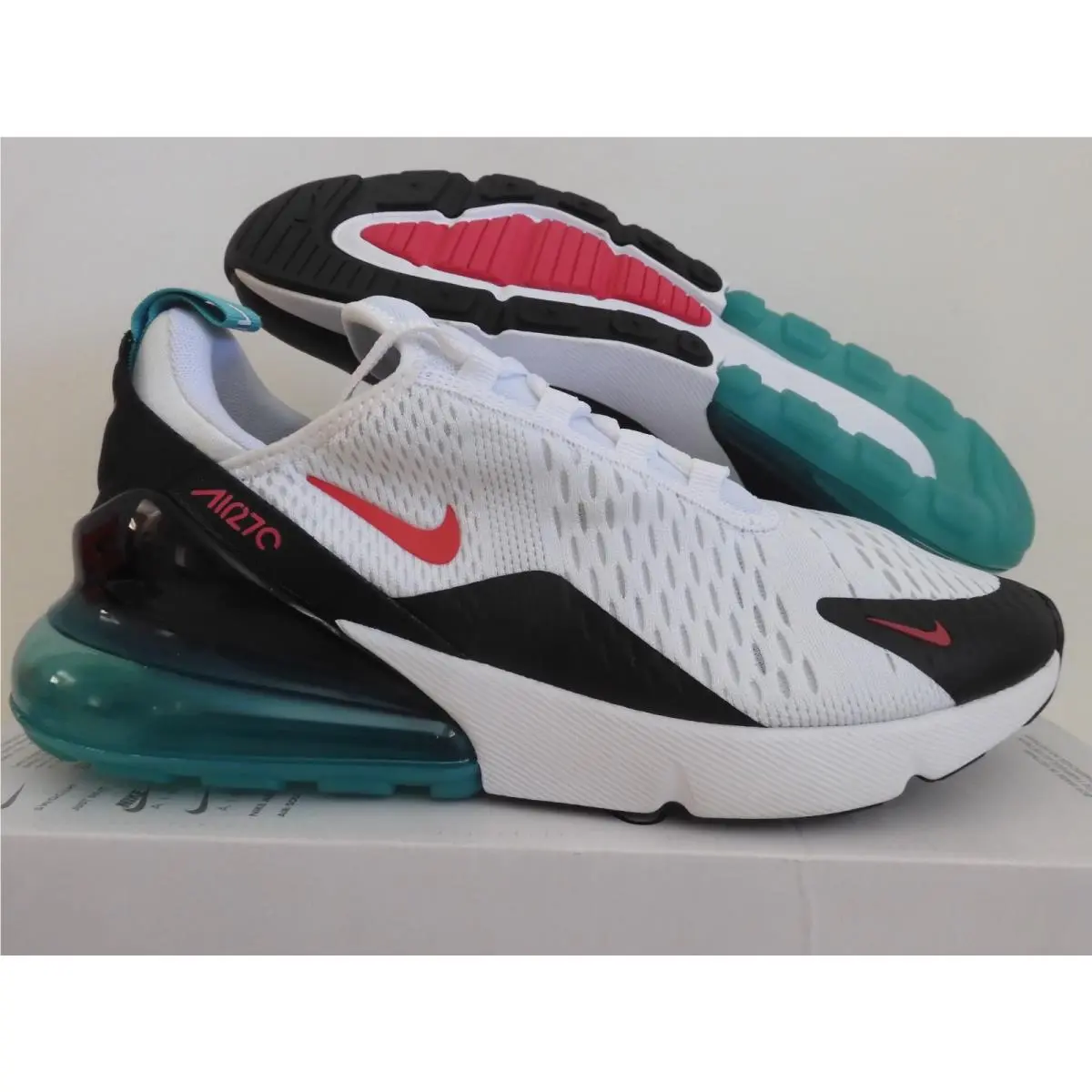 Air Max 270 South Beach White-rush Pink-washed Teal Sz 8.5 DR9876-100 by Nike