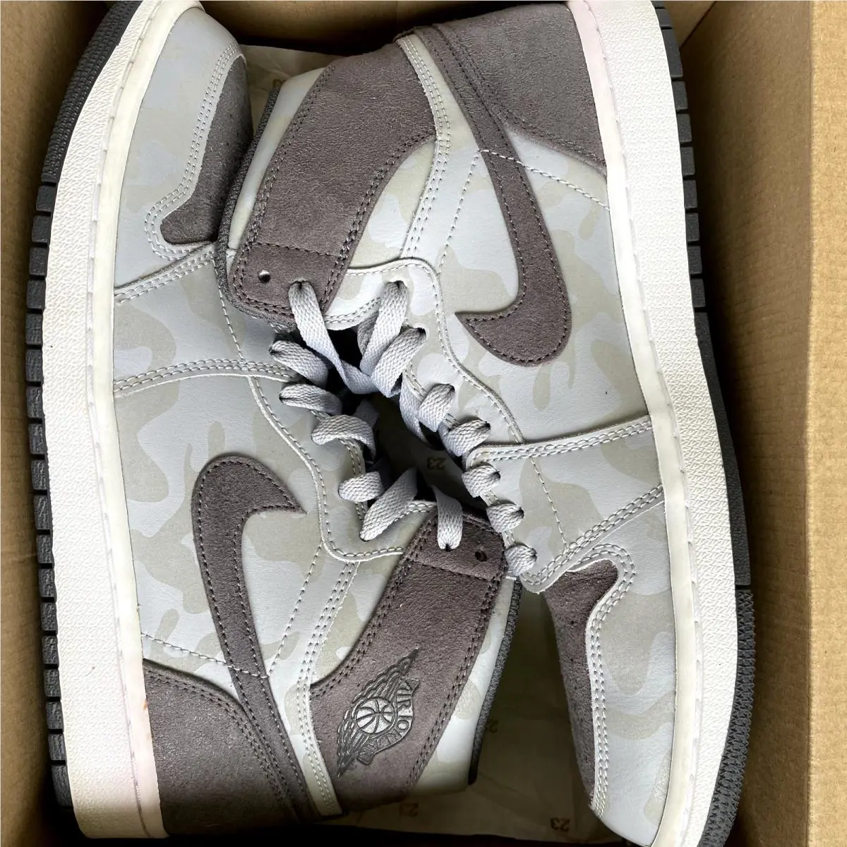 Nike shoes - Nike Air Jordan 1 - Air - AA3993027-027 - Wolf Grey Camo (UPC: 00666032441008) 9