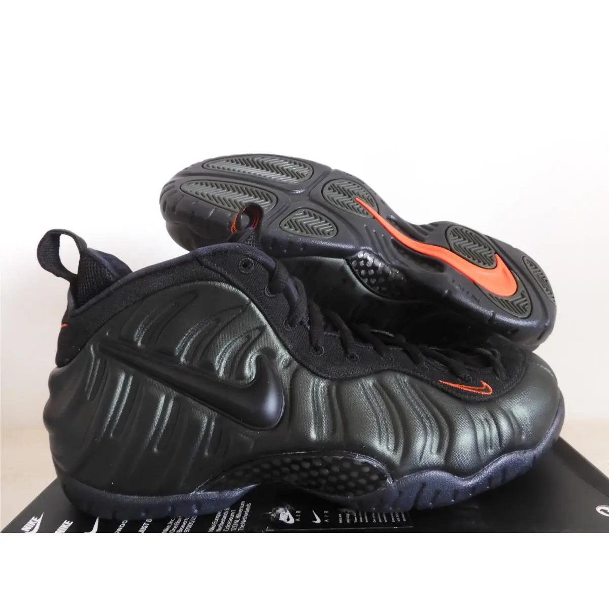 Nike Air Foamposite Pro Sequoia Green-team Orange Sz 12 Rare 2018 624041-006