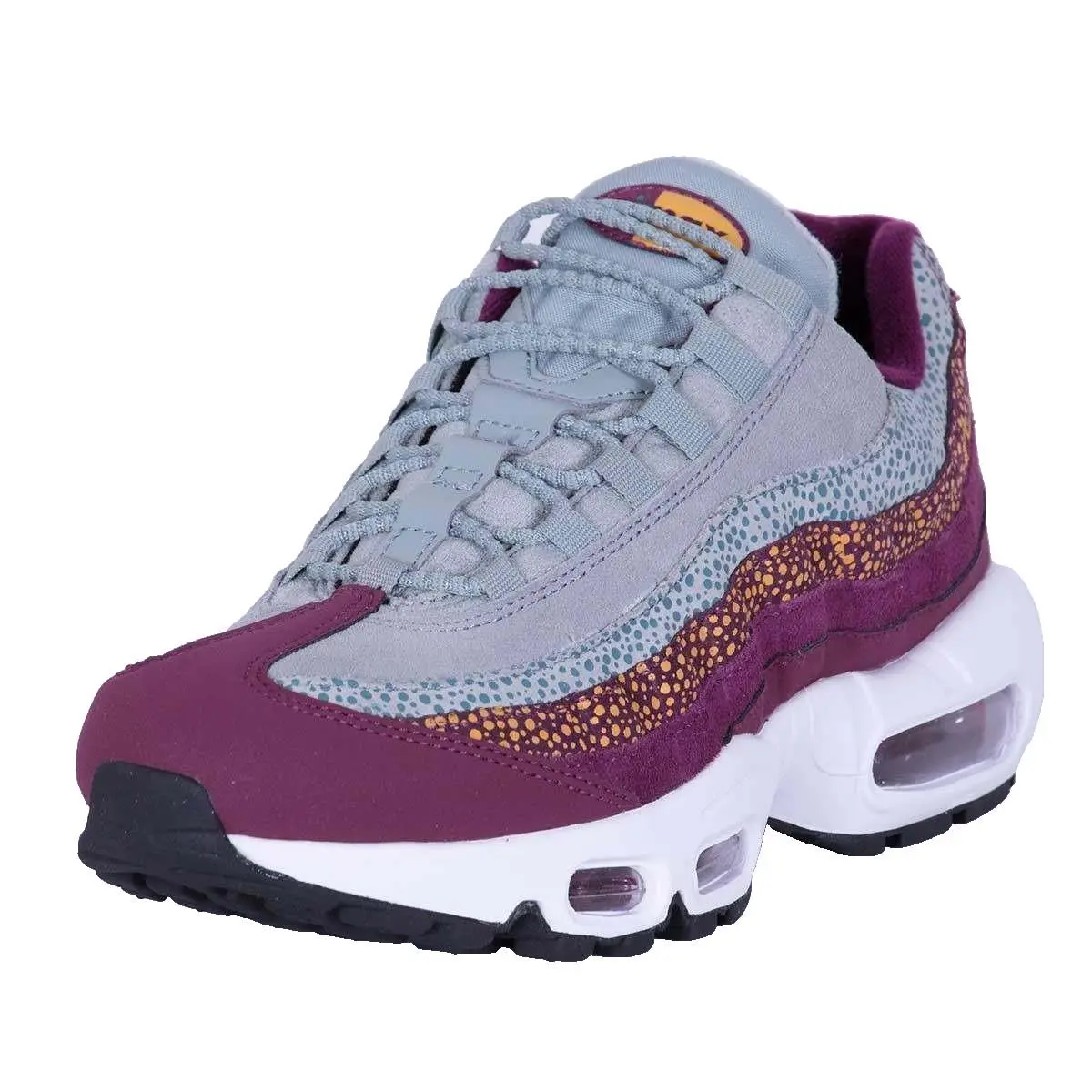 Nike Air Max 95 Prm Bordeaux Grey Laser Orange Womens Sneaker Sz 7 807443 60