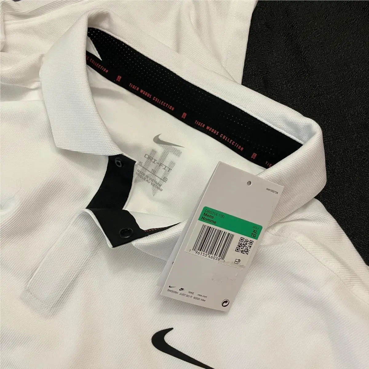 Nike clothing - Tiger Woods Dri Fit ADV Polo - White Black 7
