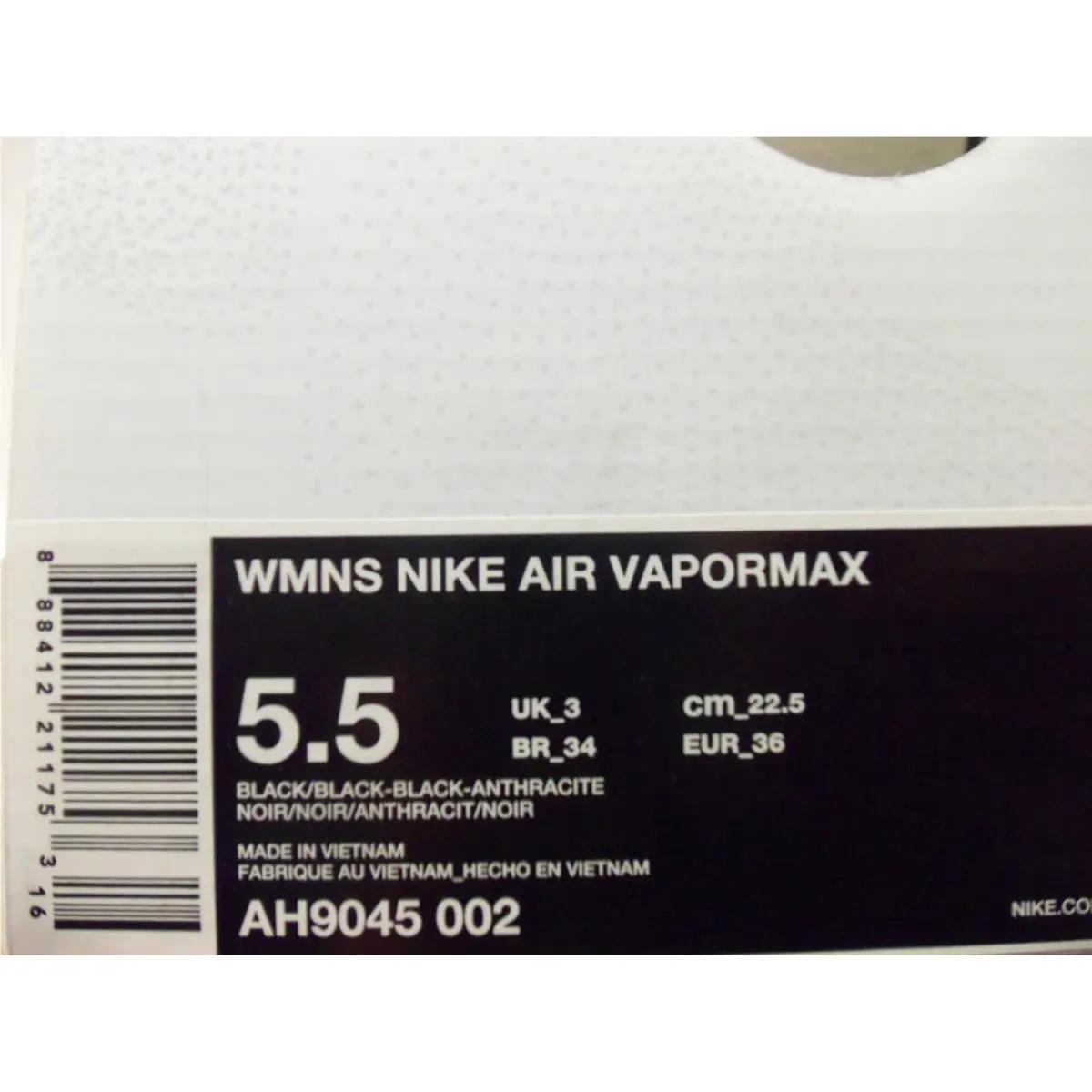 Nike shoes - Nike Air VaporMax - Air VaporMax - AH9045-002 - Black (UPC: 888412211753) 3