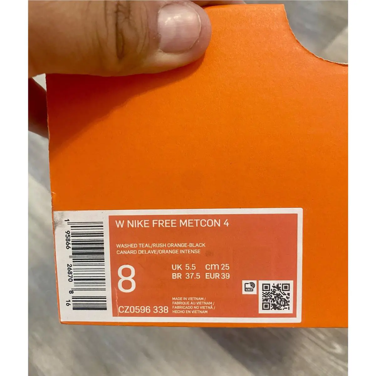 Nike shoes - Nike Free Metcon 4 - Free Metcon - CZ0596-338 - Washed Teal/Black/Barely Green/Rush Orange (UPC: 195866268708) 10