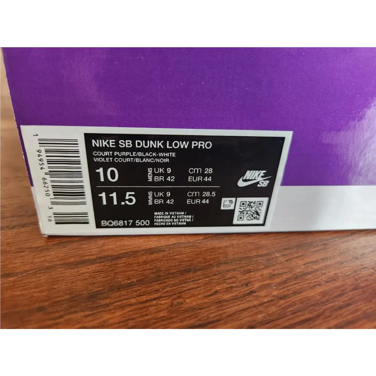 Nike shoes - Nike SB Dunk Low - Dunk Low - White/Black-Court Purple 6