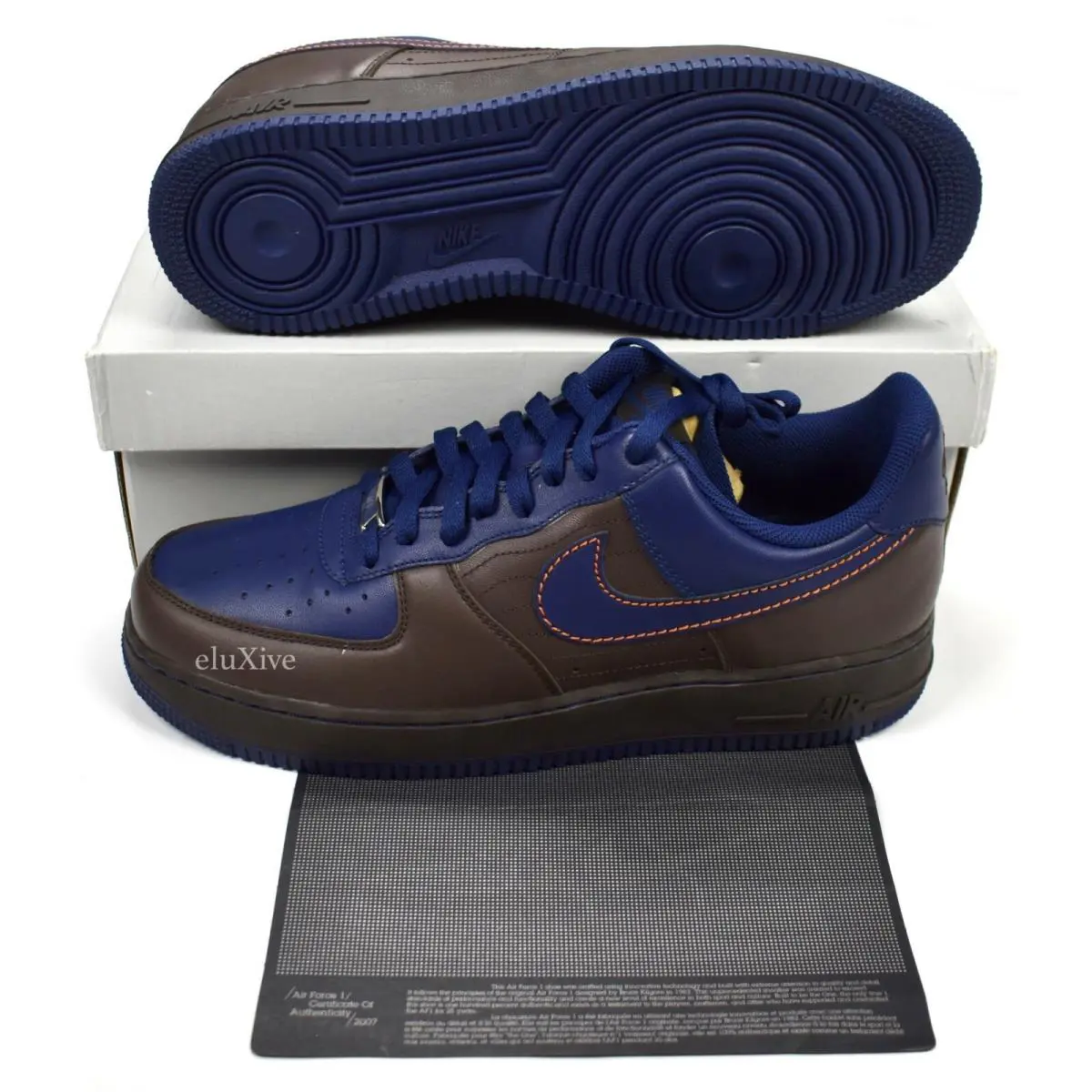 Nike shoes - Nike Air Force 1 - Air Force - 317295 241 - Brown, Manufacturer: Binary Blue/Safety Orange-Dark Cinder 0