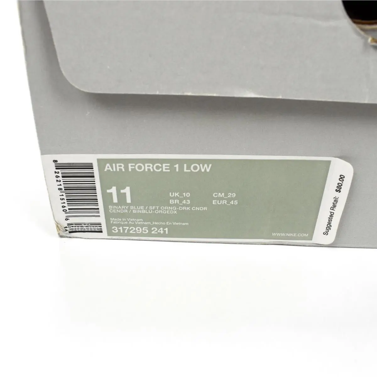 Nike shoes - Nike Air Force 1 - Air Force - 317295 241 - Brown, Manufacturer: Binary Blue/Safety Orange-Dark Cinder 10