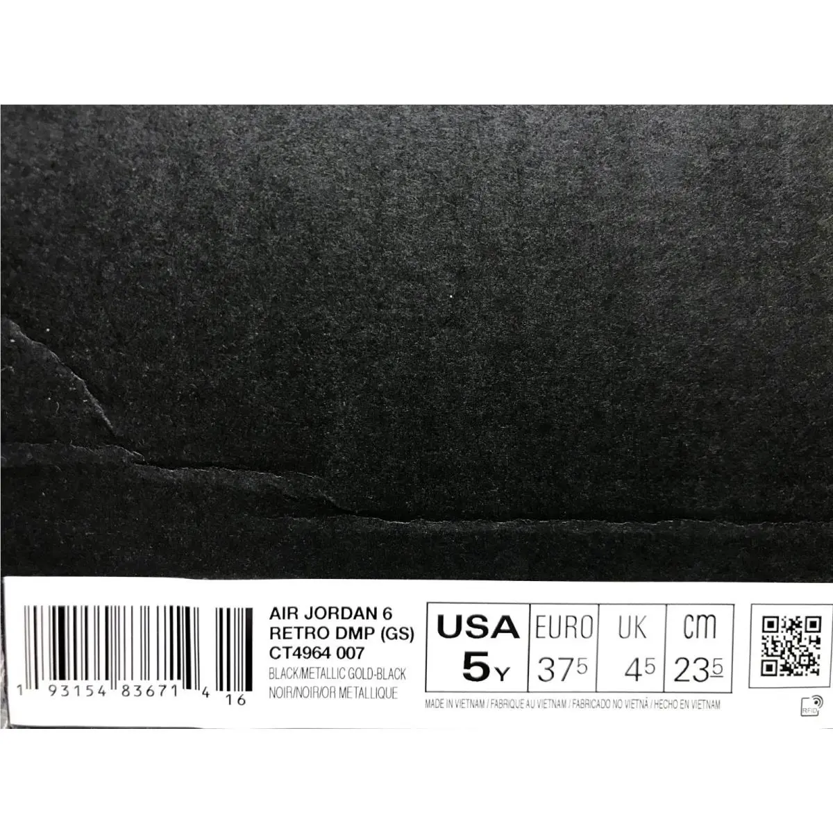 Nike shoes - Air Jordan 6 - Air - Black (UPC: 193154836714) 3