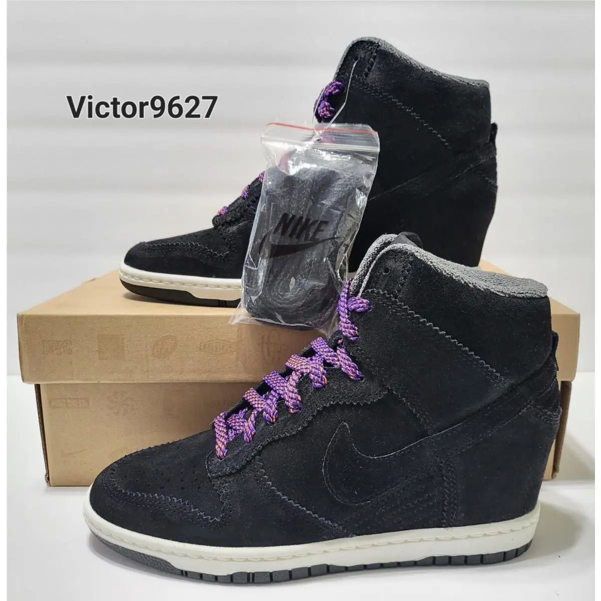 Nike shoes - Nike Dunk Sky Hi - Dunk Sky - 528899 014 - Black Purple, Manufacturer: Black/LT Blue Lacquer-White (UPC: 884497645827) 1