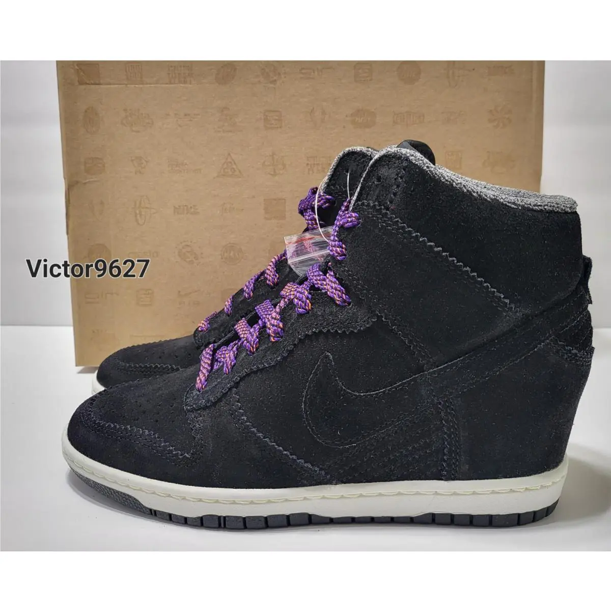 Nike shoes - Nike Dunk Sky Hi - Dunk Sky - 528899 014 - Black Purple, Manufacturer: Black/LT Blue Lacquer-White (UPC: 884497645827) 3