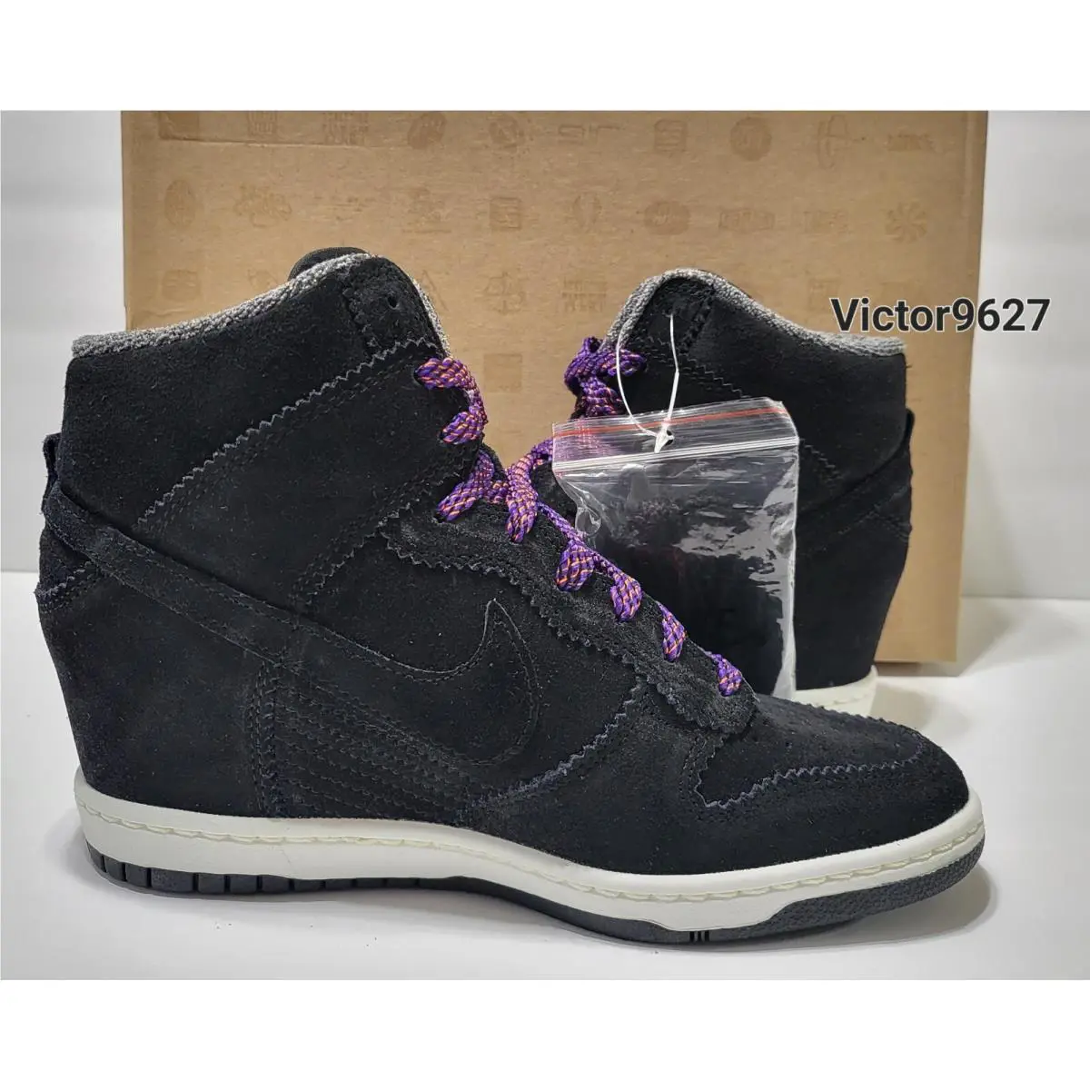 Nike shoes - Nike Dunk Sky Hi - Dunk Sky - 528899 014 - Black Purple, Manufacturer: Black/LT Blue Lacquer-White (UPC: 884497645827) 4