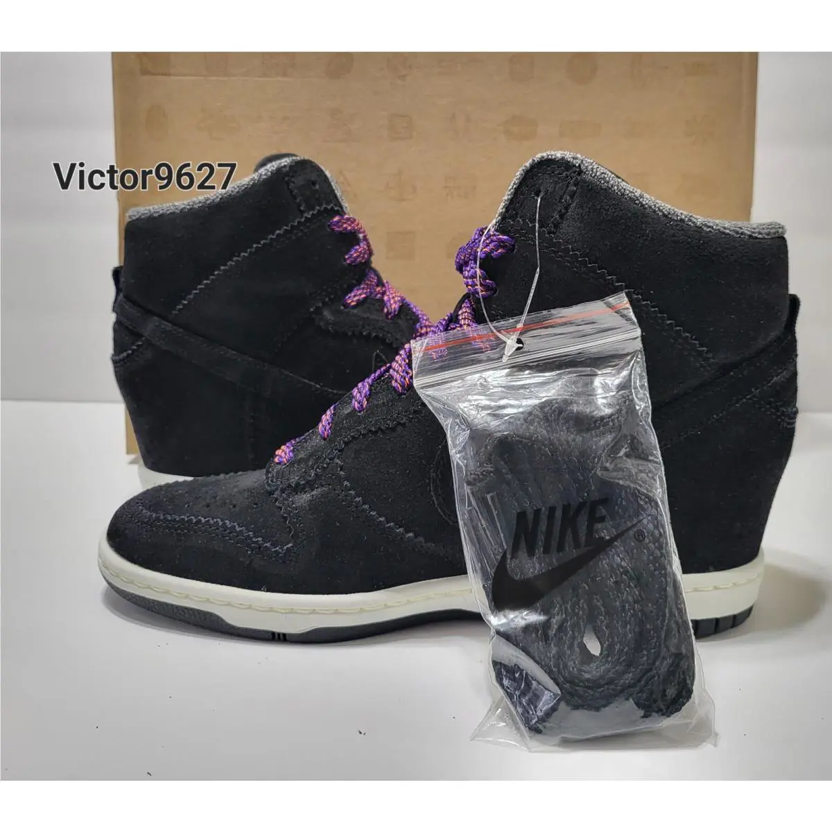 Nike shoes - Nike Dunk Sky Hi - Dunk Sky - 528899 014 - Black Purple, Manufacturer: Black/LT Blue Lacquer-White (UPC: 884497645827) 5