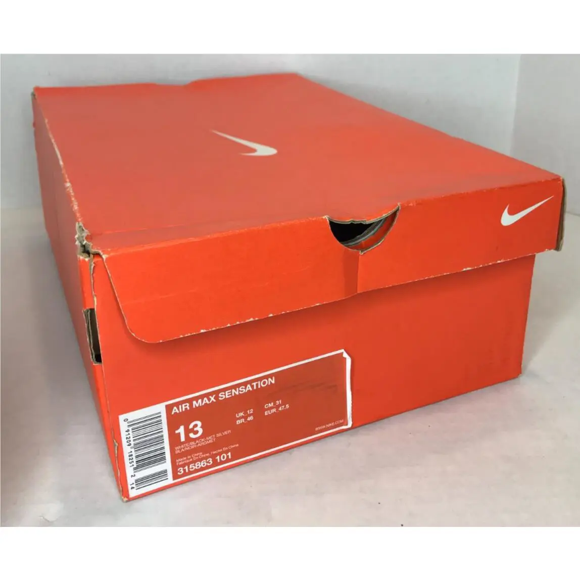 Nike shoes - Nike Air Max Sensation - Air Max Sensation - 315863-101 - Black / White 10