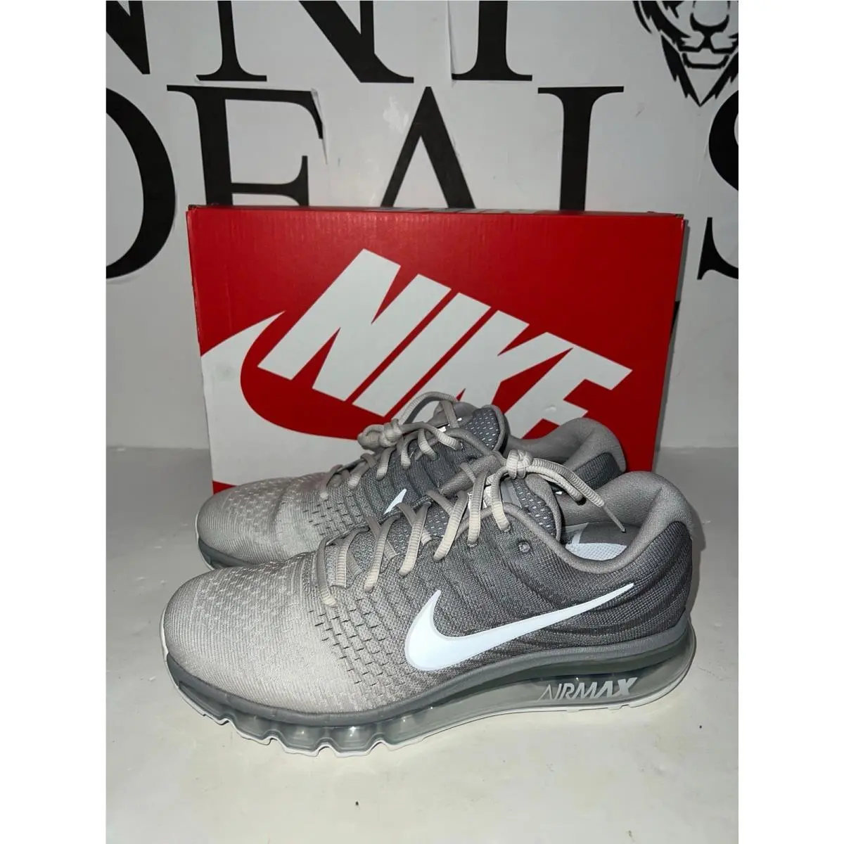 Nike Air Max 2017 Light Bone White Gray Athletic Sneakers 849559-005 Men`s Sz 10 - Gray