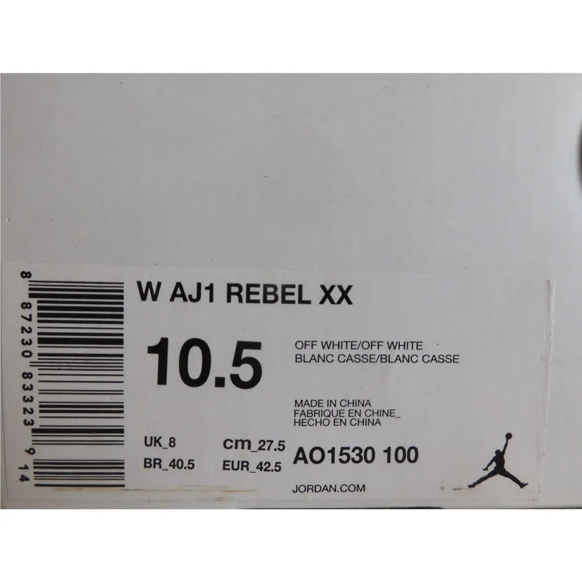 Nike shoes - Air Jordan 1 - Air - AO1530-100 - White (UPC: 887230833239) 6