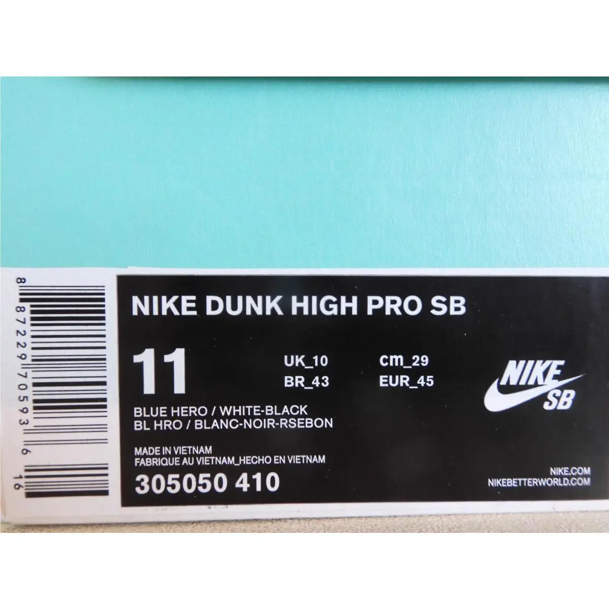 Nike shoes - Nike Sb Dunk High - Dunk High - 305050-410 - Blue (UPC: 887229705936) 6