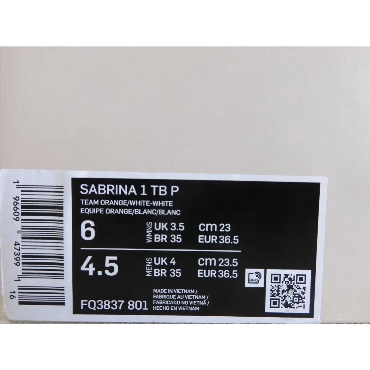 Nike shoes - Nike Sabrina 1 - Sabrina - FQ3837 801 - Orange (UPC: 196609473991) 3