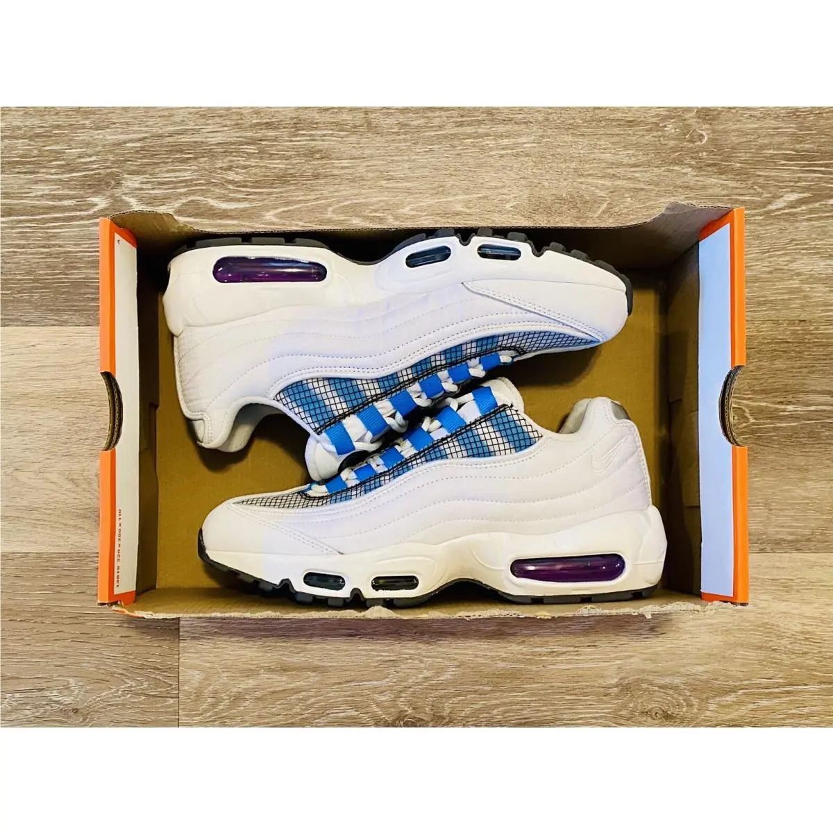 Nike ID Air Max 95 3M Thinsulate White Blue Black DA7572-991 Women`s 7.5 Men`s 6