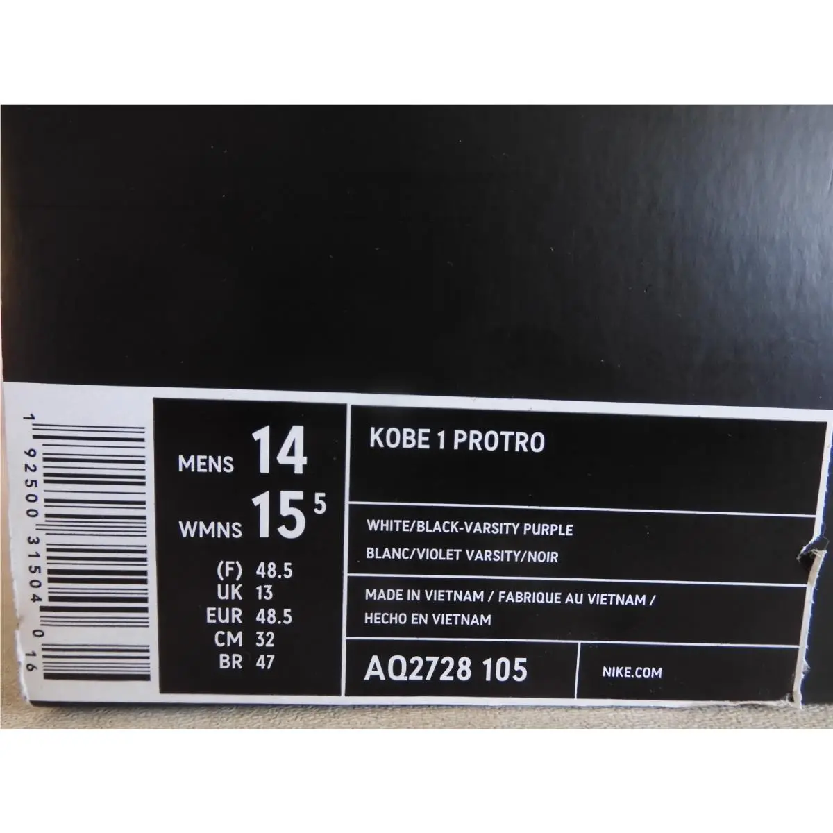 Nike shoes - Nike Kobe 1 Protro - Kobe Protro - AQ2728-105 - White 6