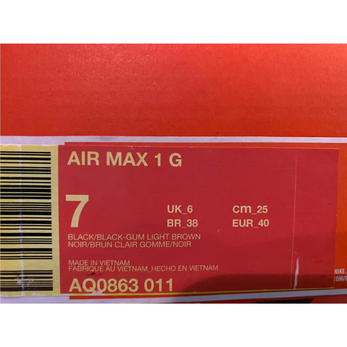 Nike shoes - AIR MAX 1 G - AIR MAX - Black 10