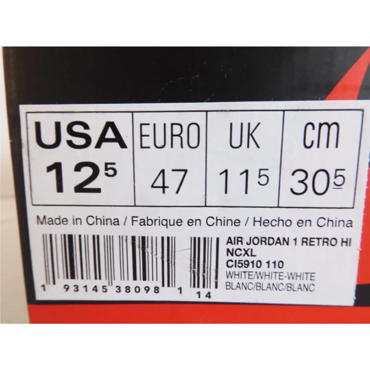 Nike shoes - Air Jordan 1 - Air - White (UPC: 193145380981) 3