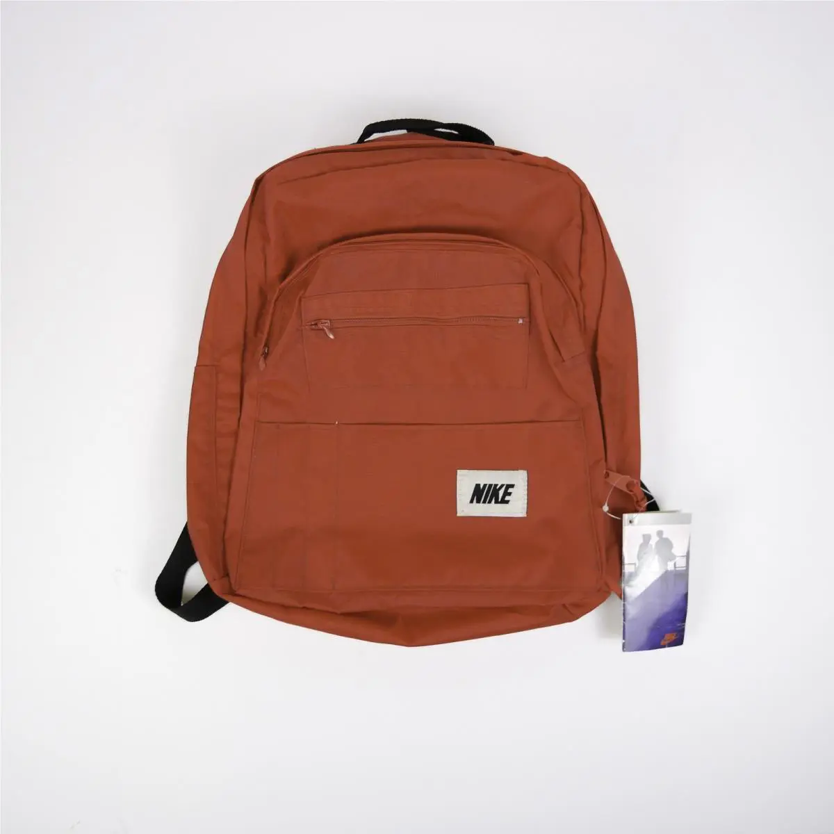 Nike Backpack Mens One Size Rust Red Classic School Bag Logo Patch Italy