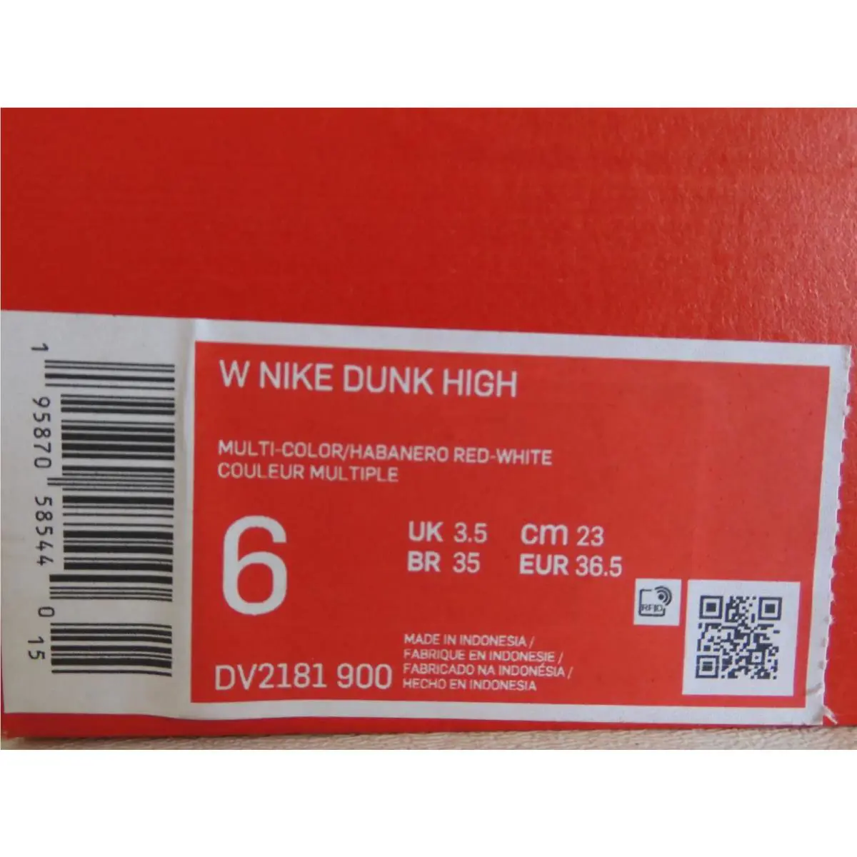 Nike shoes - Nike Dunk High - Dunk High - DV2181-900 - Multi-Color/White/Sail/Habanero Red 3