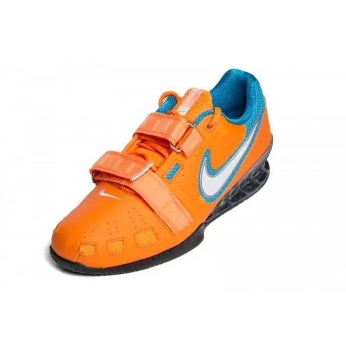 Nike Romaleos 2 Men`s Weightlifting Shoes US Size 3.5 - Total Orange/White/Blue Lagoon