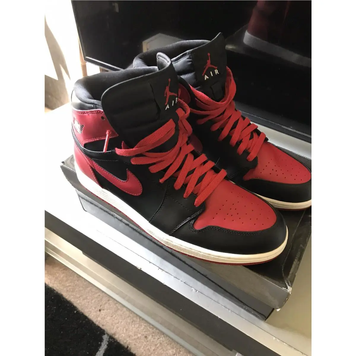 Nike shoes - Jordan 1 - 342132061 - Black, Manufacturer: BLACK-RED (UPC: 886737741856) 7