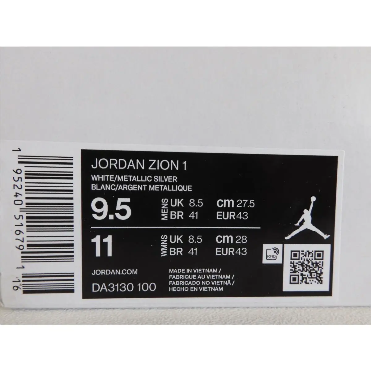 Nike shoes - Jordan Zion 1 - Zion - White (UPC: 195240516791) 3