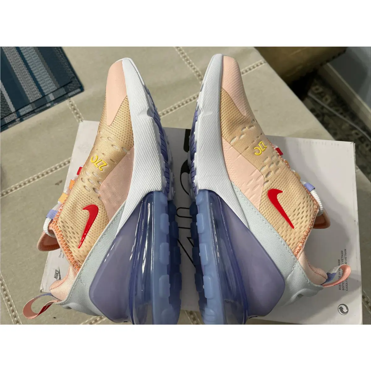 Nike shoes - Nike Air Max 270 - Air Max - CW5589-600 - Washed Coral Track Red White 9