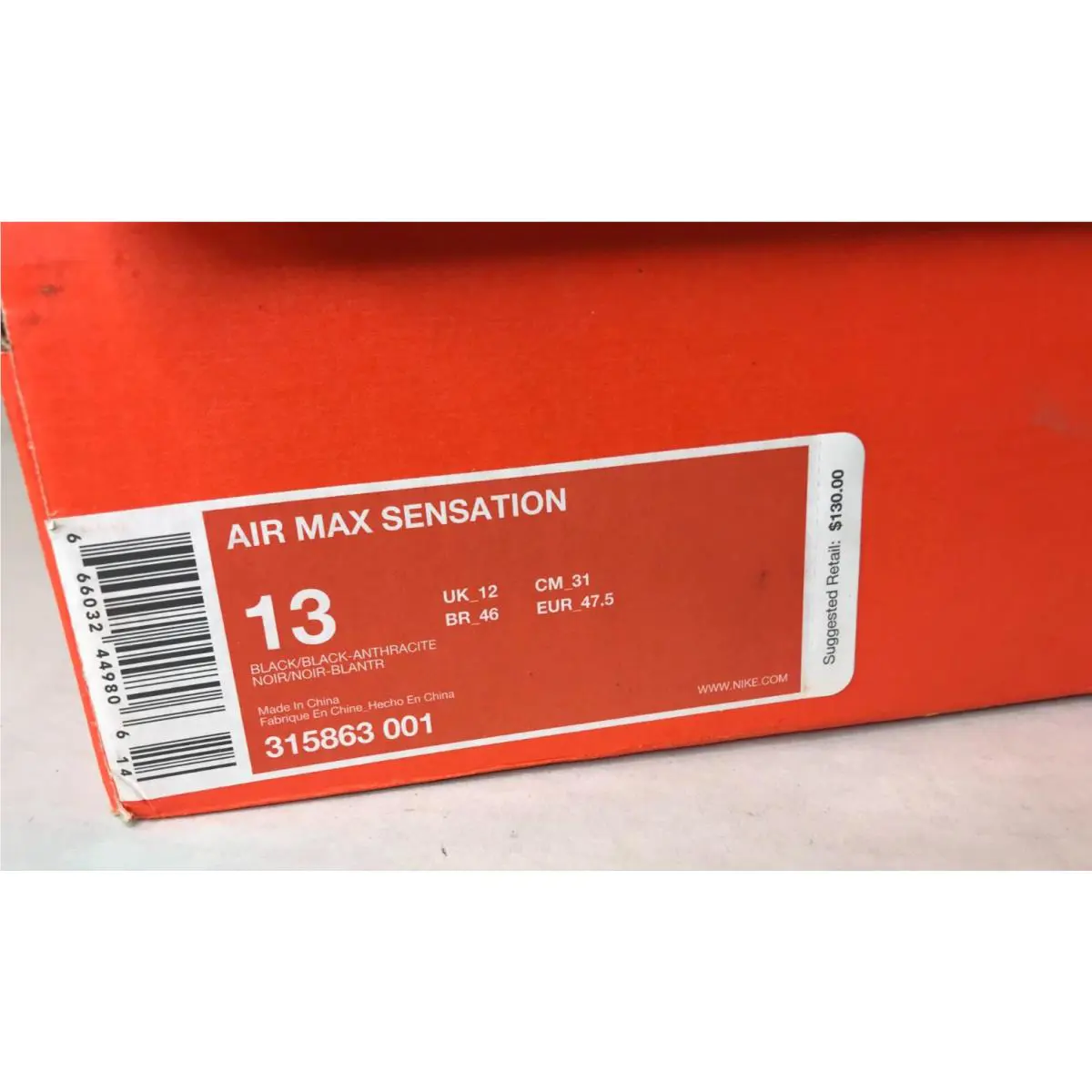 Nike shoes - Nike Air Max Sensation - Air Max Sensation - 315863-001 - Black 13