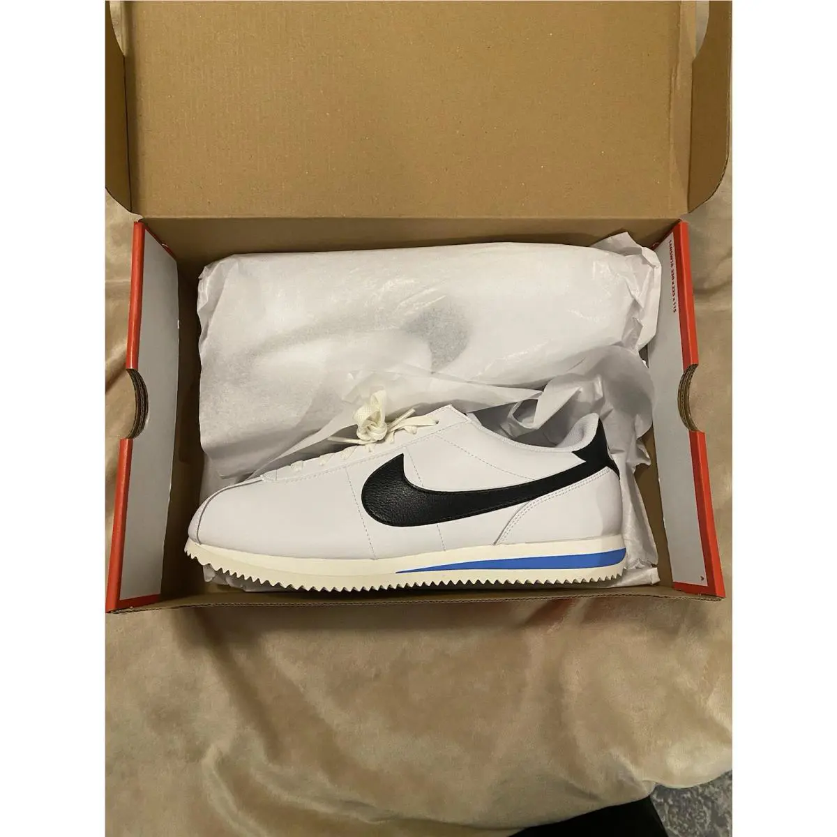 Nike Cortez `23 White Black Light Photo Blue Sail DM4044-100 Size 10