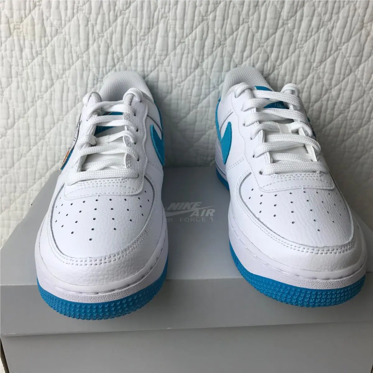 Nike shoes - Nike Air Force 1 GS - White/Blue 3