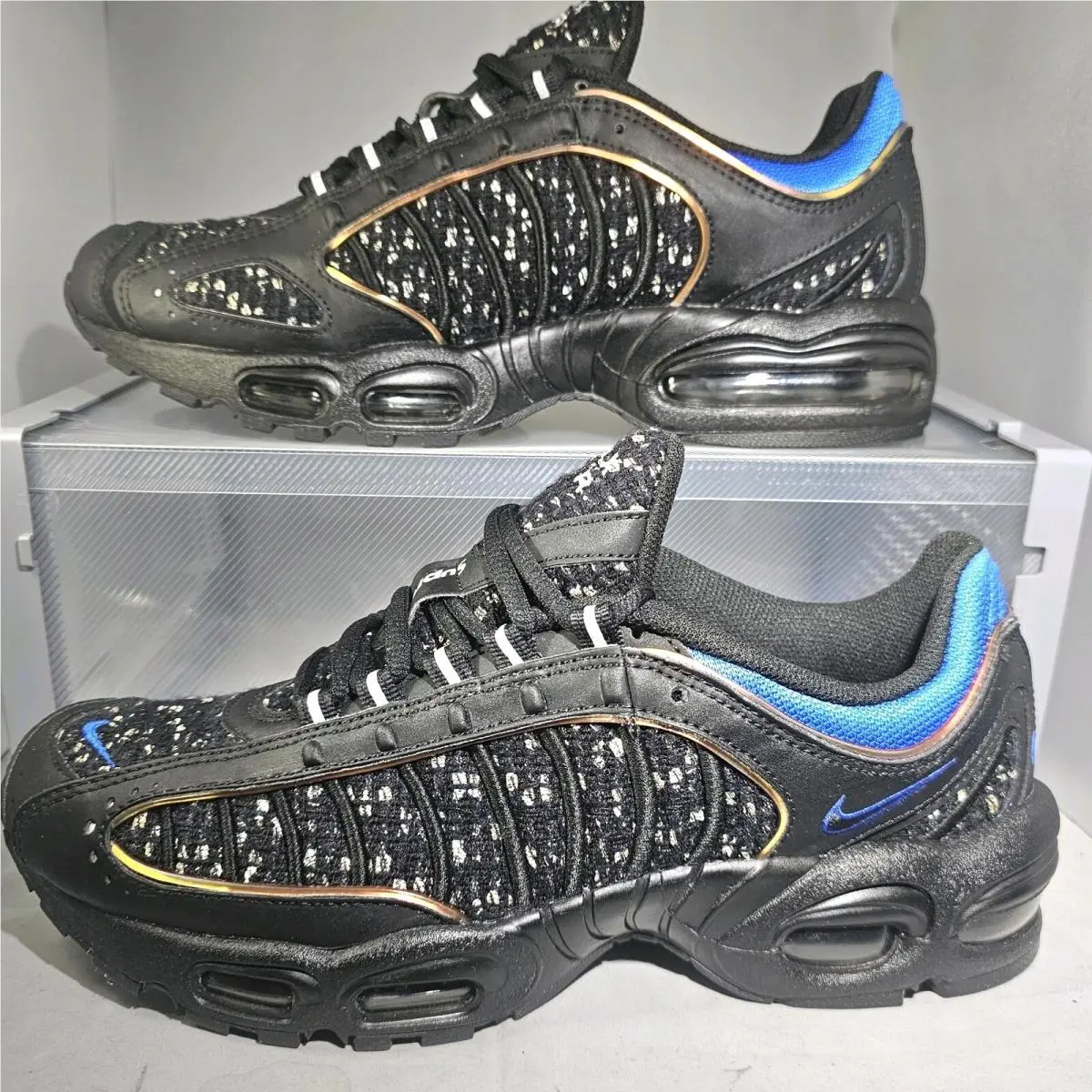Supreme Nike Max Tailwind Iv/s Black/hyper Cobalt Black Sneakers Size M9/W10.5