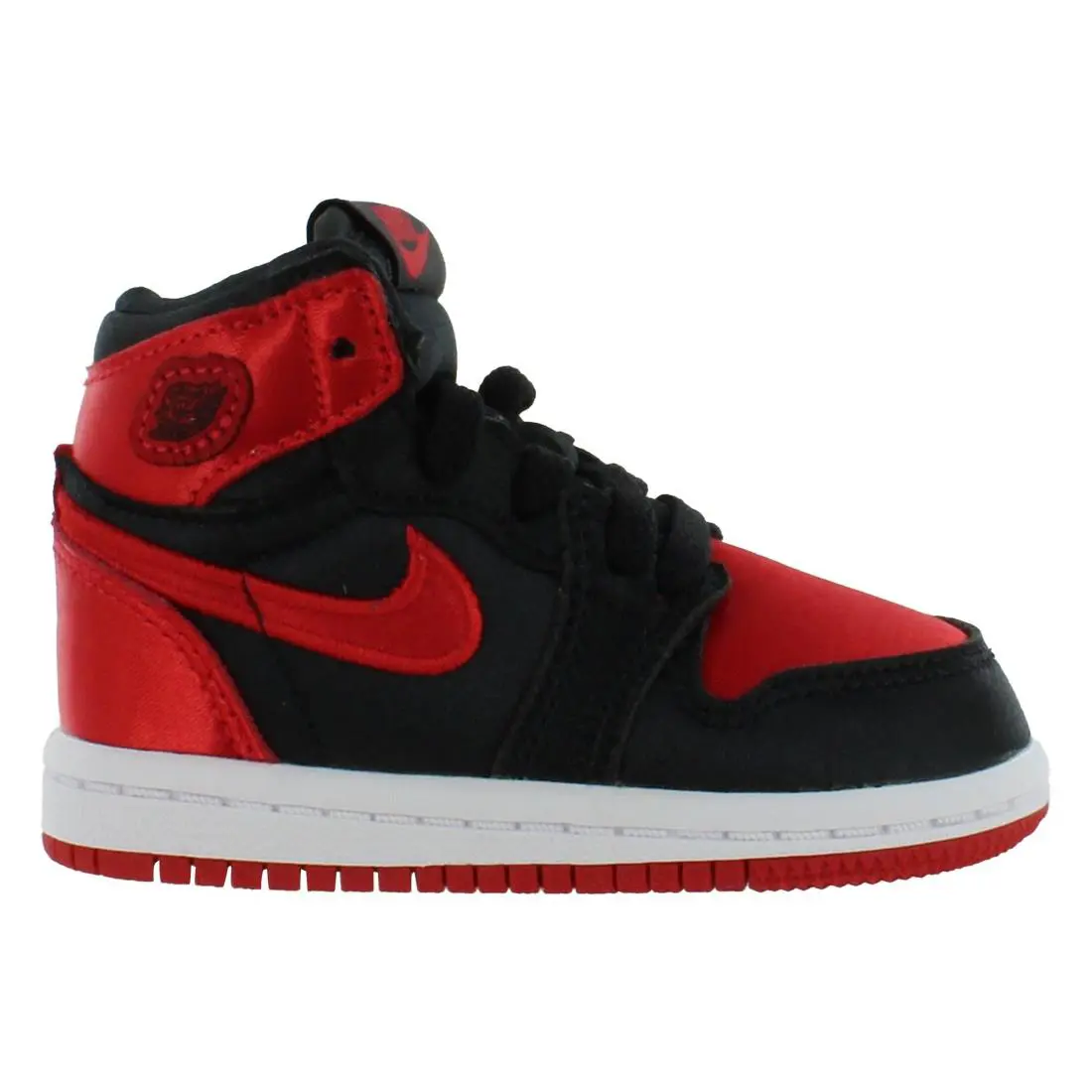 Air Jordan 1 Retro High OG TD Toddler Kids Shoes SZ 2C Satin Bred FD5305-061 - Black/university red -White