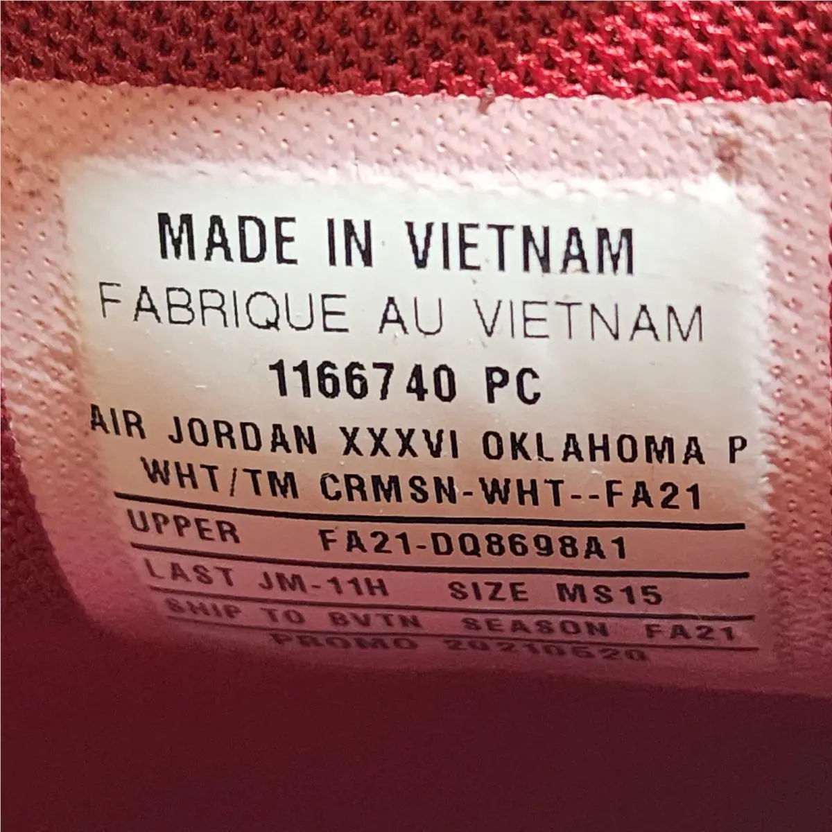 Nike shoes - Air Jordan 36 - Air - Red 7
