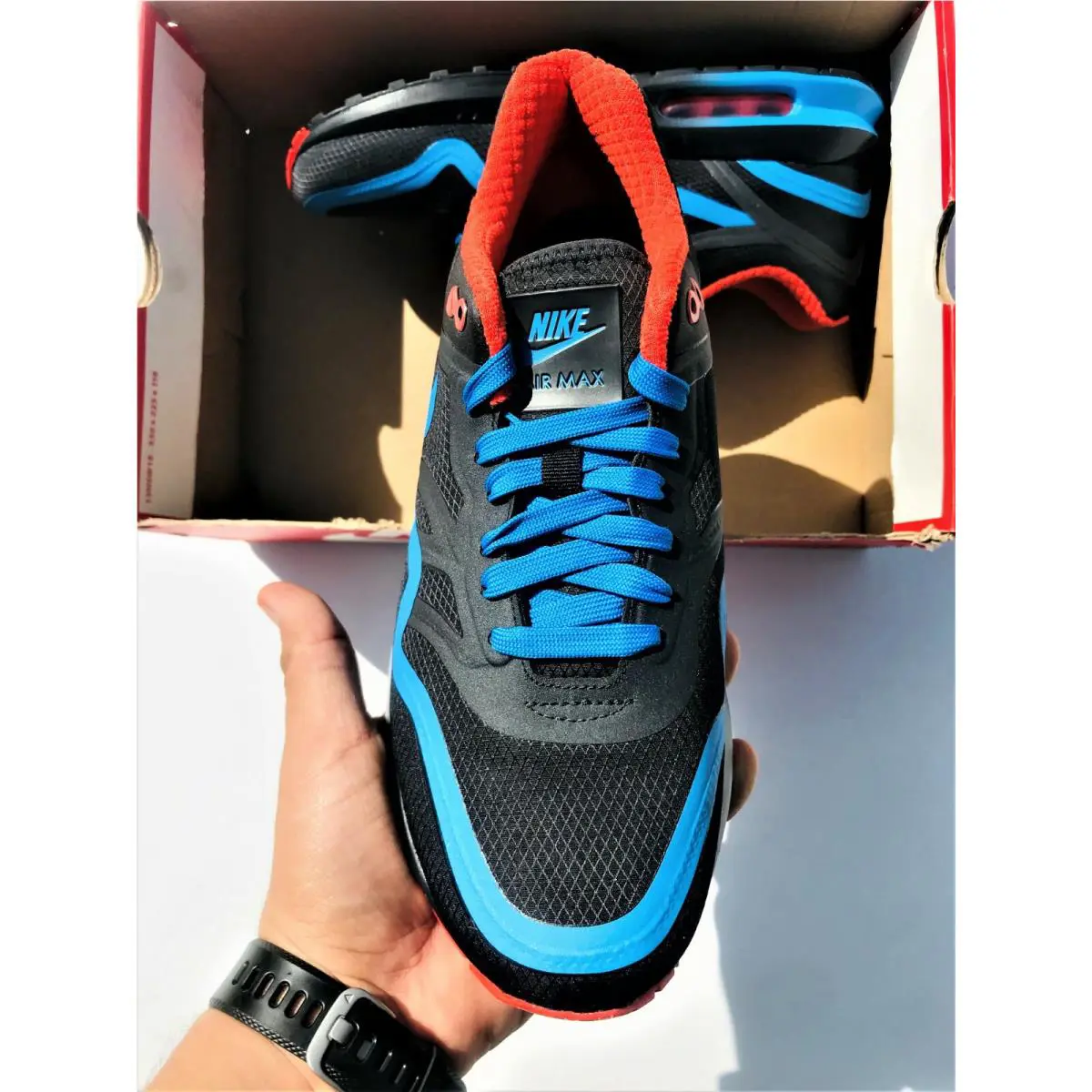 Nike shoes - Air Max Lunar1 - Air Max - 716478-048 - Black Blue Red 3