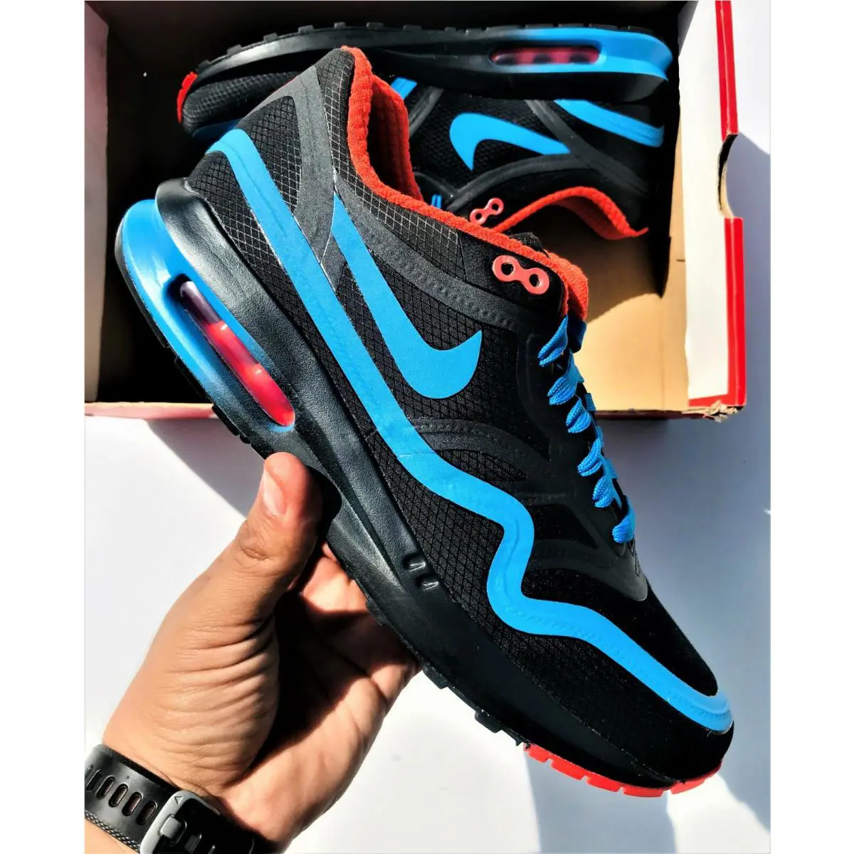 Nike shoes - Air Max Lunar1 - Air Max - 716478-048 - Black Blue Red 4