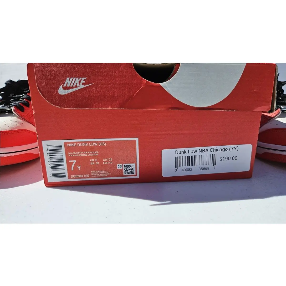 Nike shoes - Nike Dunk Low GS NBA 75th Anniversary - DO6288-100 - Sail, Black, Chile Red 0