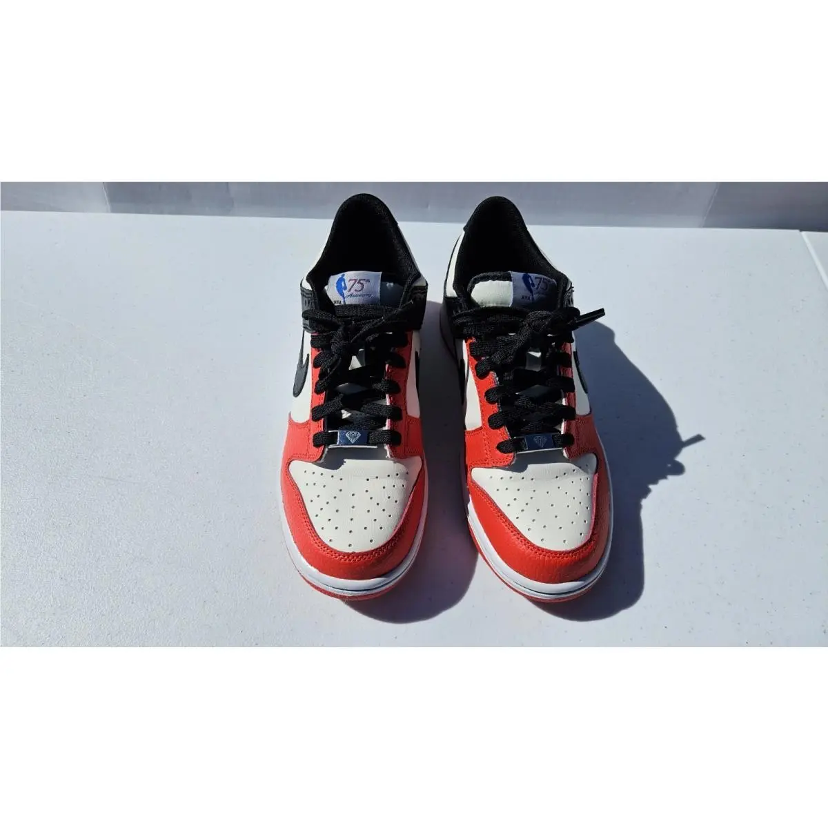 Nike shoes - Nike Dunk Low GS NBA 75th Anniversary - DO6288-100 - Sail, Black, Chile Red 3