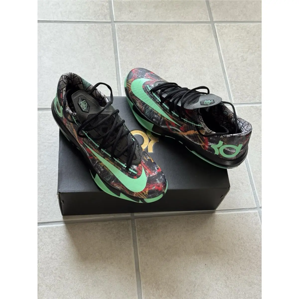 Nike KD 6 2026 All Star - Illusion/gumbo Sz 12 Blk/grn W/box Glow In Dark