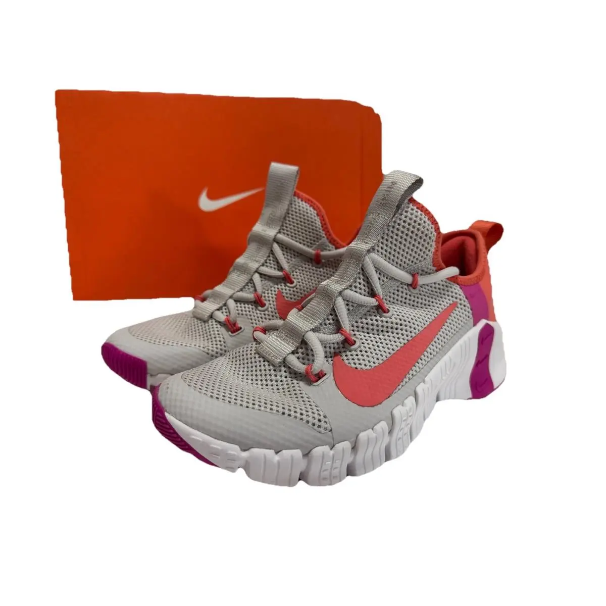 Nike Free Metcon 3 Shoes Womens Vast Grey Fire Pink CJ6314 068 Size 8