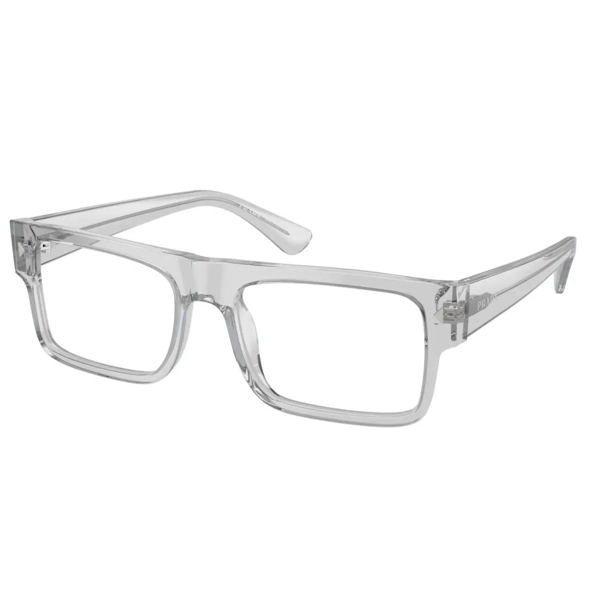 Prada PR A01V 17P1O1 Transparent Grey Demo Lens 55 mm Men`s Eyeglasses
