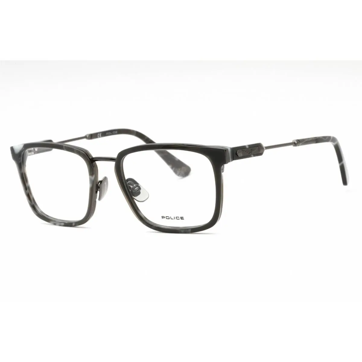 Men`s Eyeglasses Grey Tortoise Metal Rectangular Full Rim VPLF09 0568 by Police